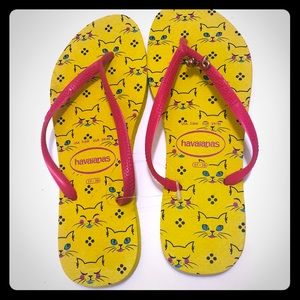 NWOT women’s havaianas cat flip flops US 7/8